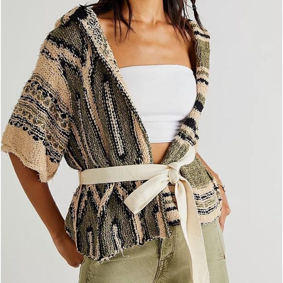 FREE PEOPLE DESERT PALM WRAP CARDI NWT LARGE & XS - Picture 8 of 9